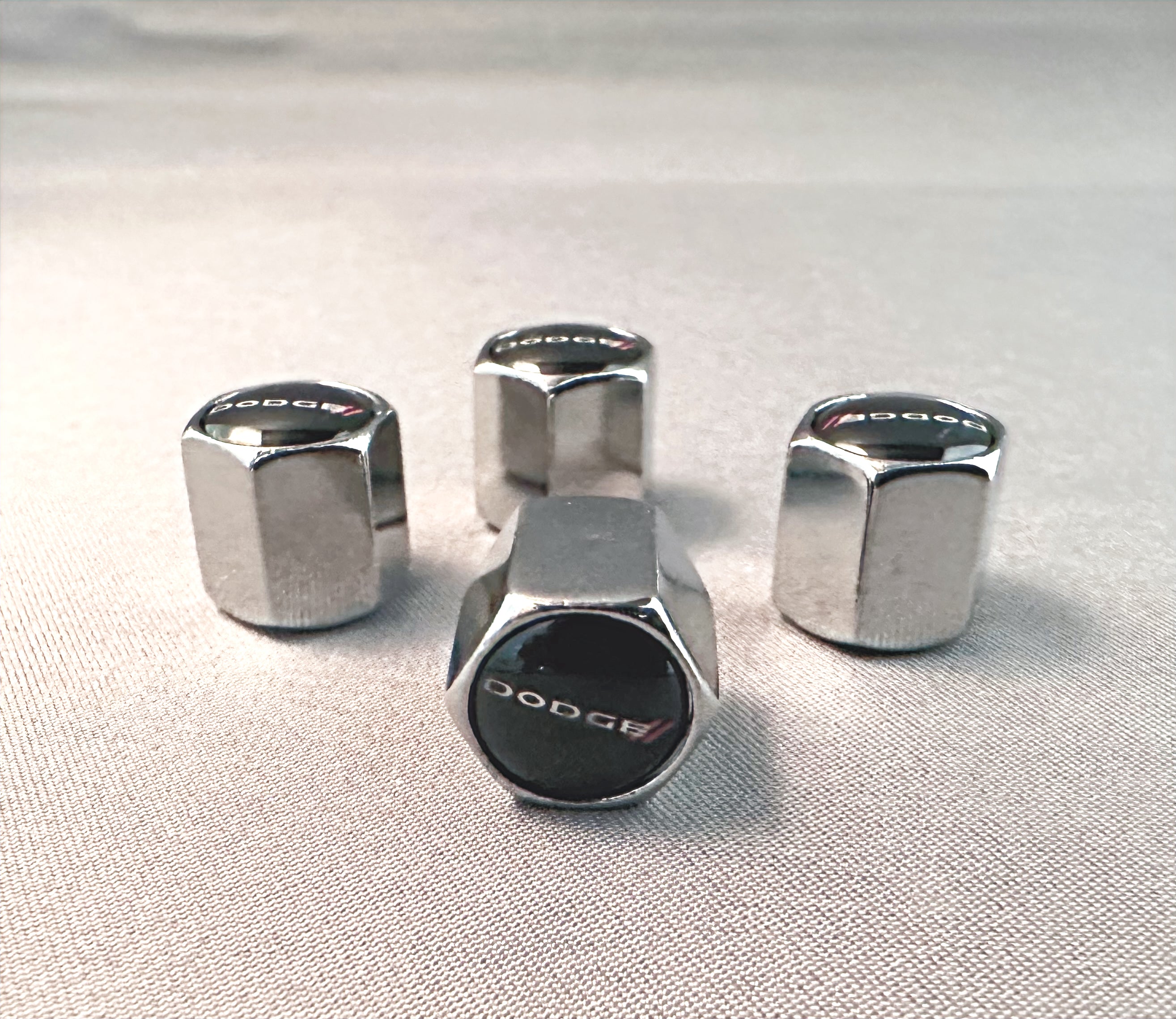 4x Chrome Hex Tire Valve Caps | for Dodge image 1