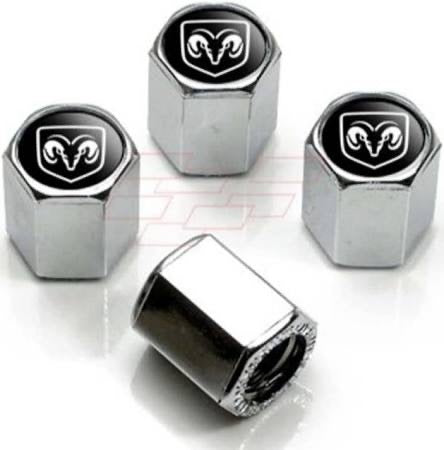 4x Chrome Hex Tire Valve Caps | for Dodge RAM image 0