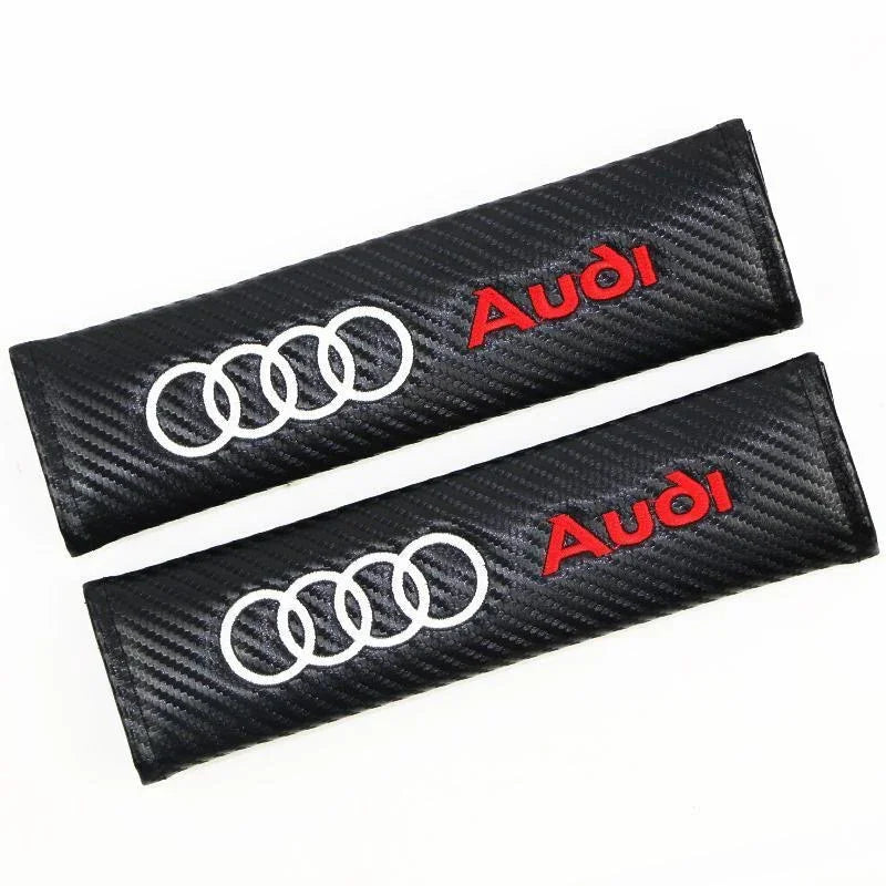 2x Seatbelt Covers Carbon Fiber Look | for Audi image 0