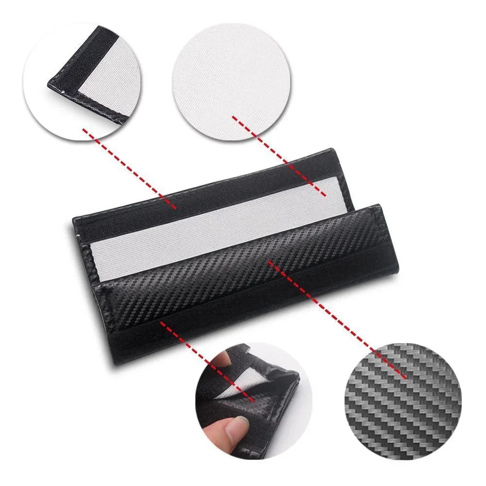 2x Seatbelt Covers Carbon Fiber Look | for Honda image 1