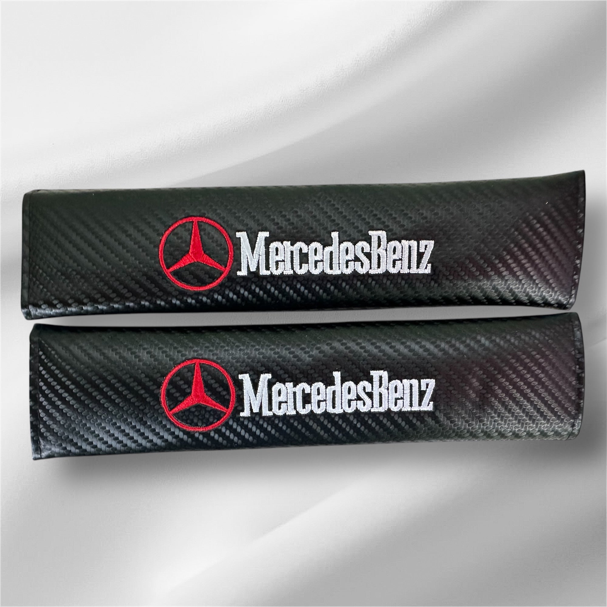 Custom Carbon Fiber Look Seatbelt Covers | Mercedes-Benz image 1