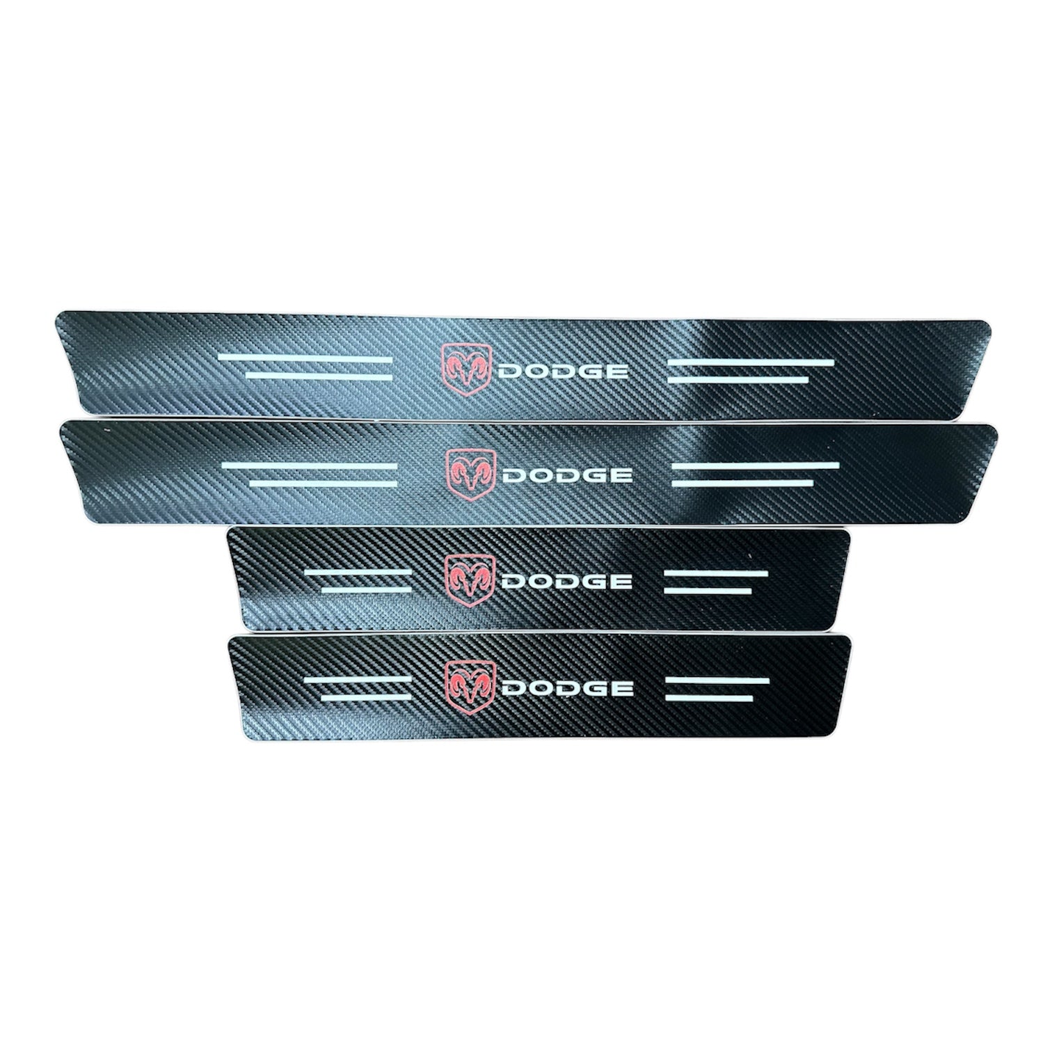 4x Door Sill Protectors Carbon Fiber Look | for Dodge image 0
