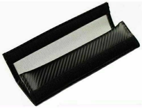 2x Black/White Carbon Fiber Look Seatbelt Covers | for BMW image 1