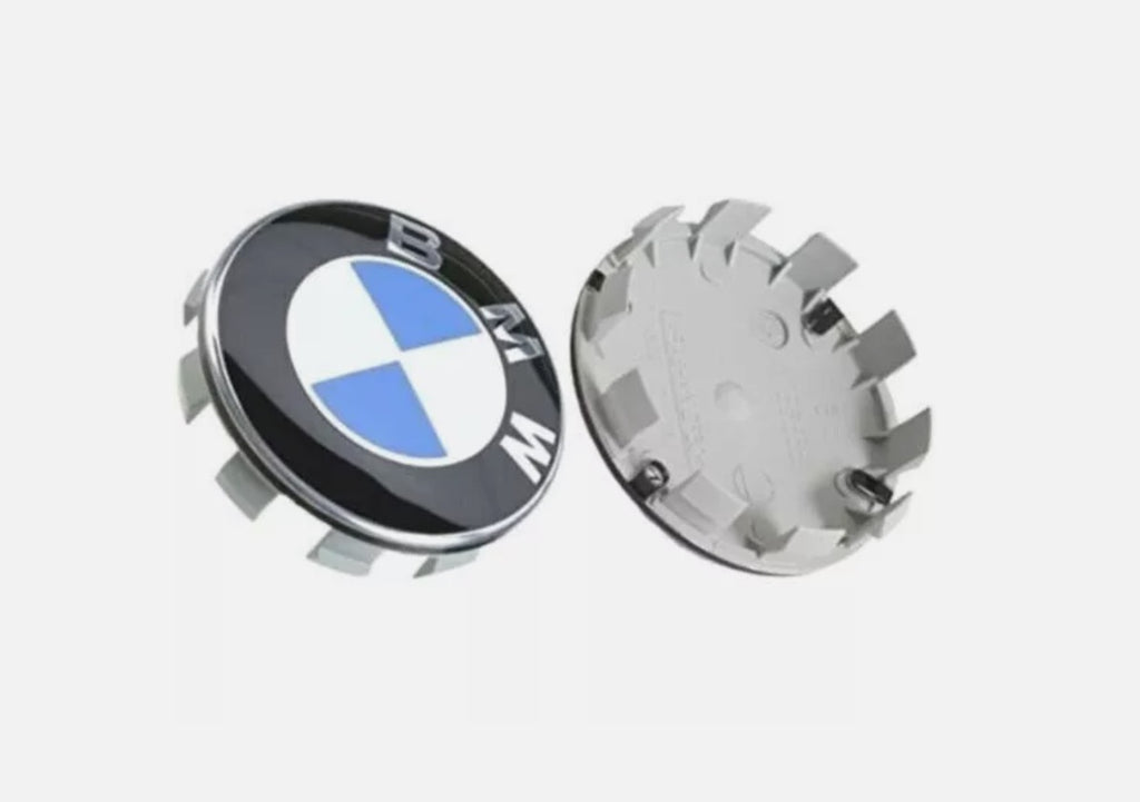 4x Blue & White Center Wheel Caps | for BMW image 1