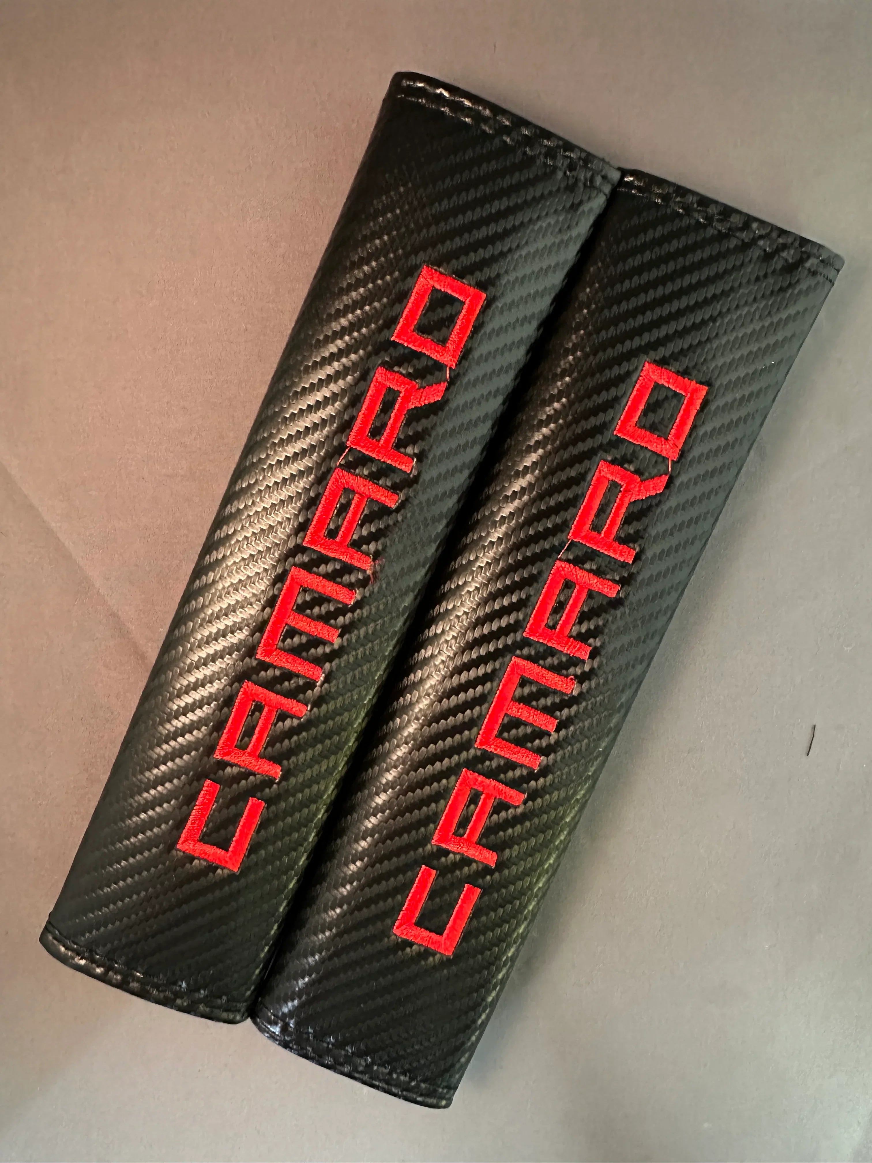 2x Seatbelt Covers Carbon Fiber Look | for Chevy Camaro image 0