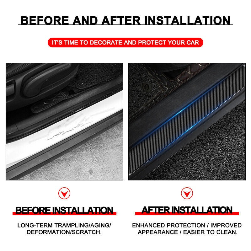 4x Door Sill Protectors Carbon Fiber Look | for Subaru image 1