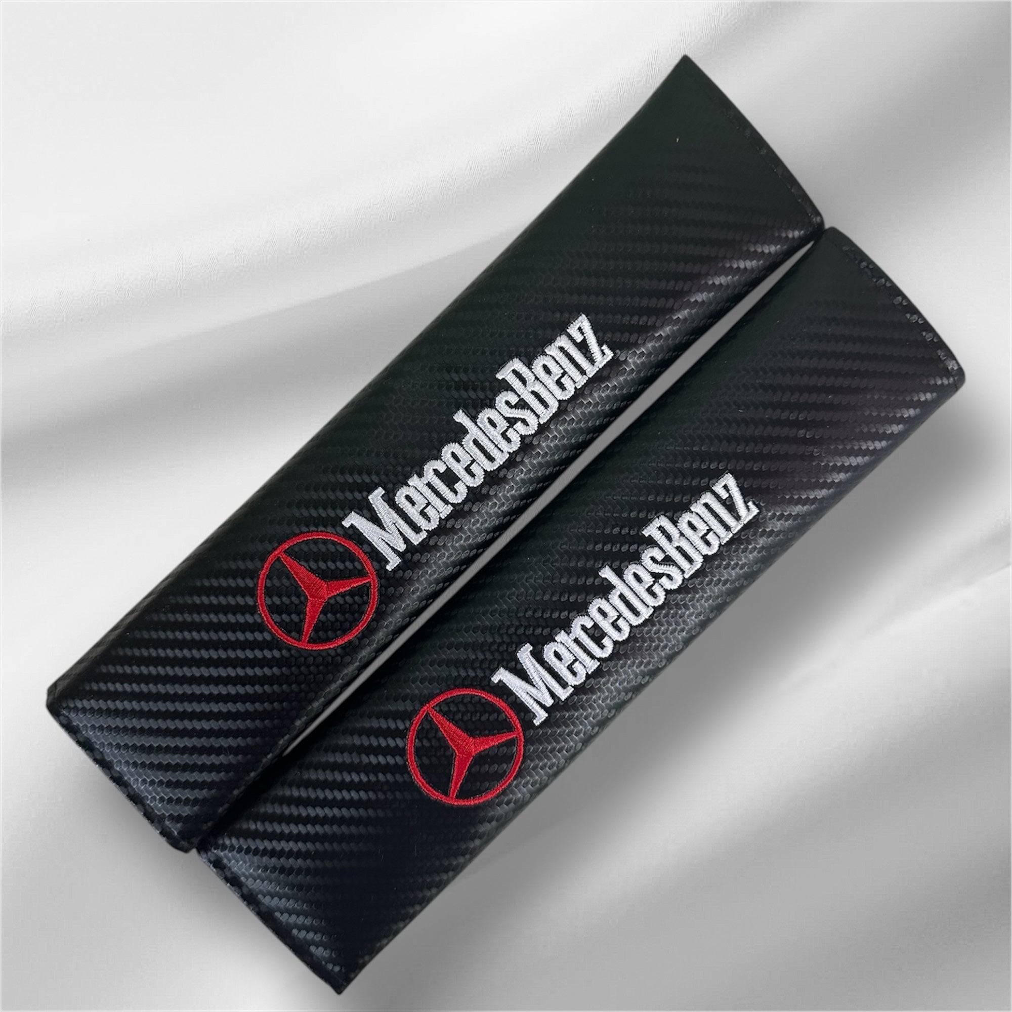 Custom Carbon Fiber Look Seatbelt Covers | Mercedes-Benz image 0