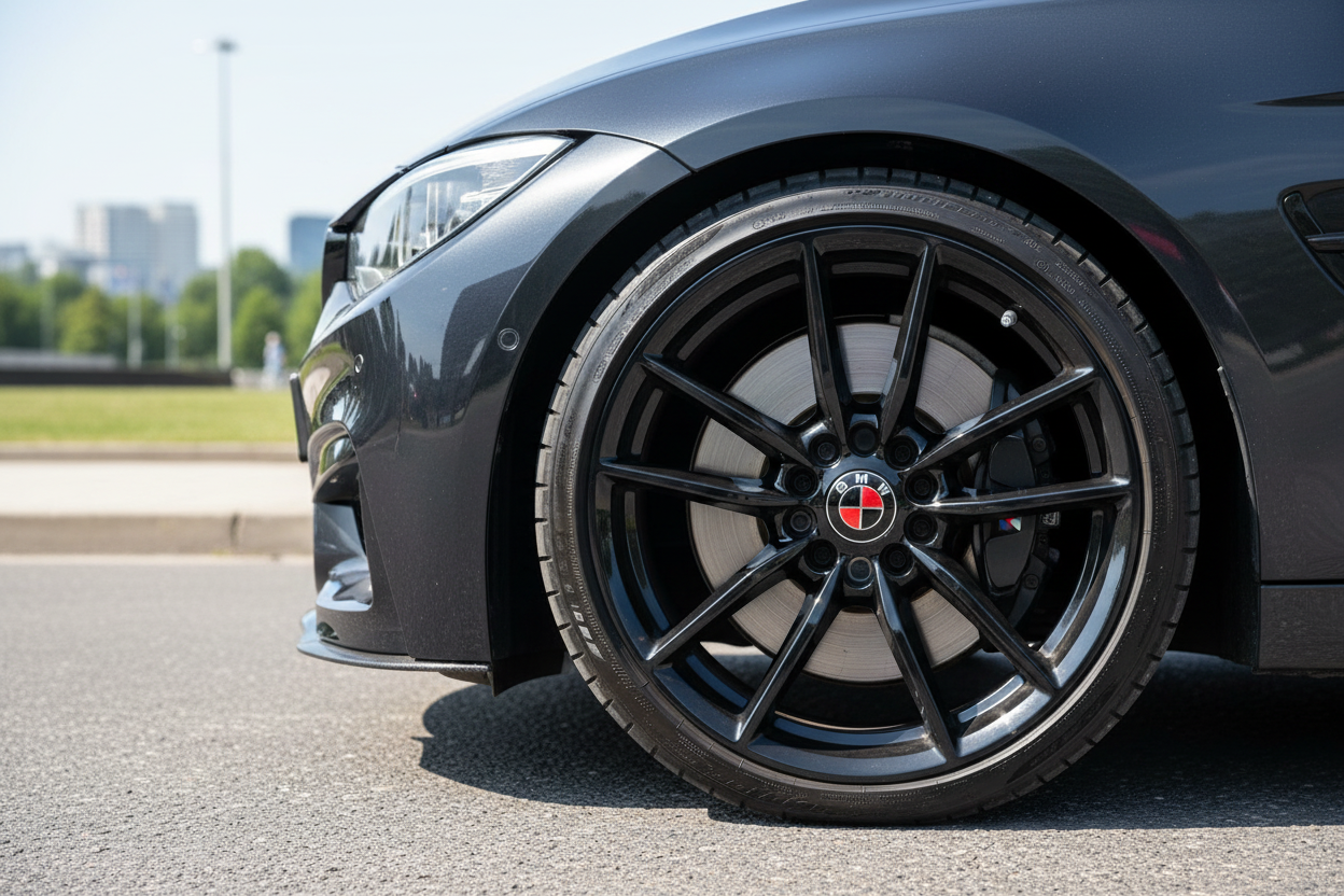 BMW Black & Red Center Wheel Caps