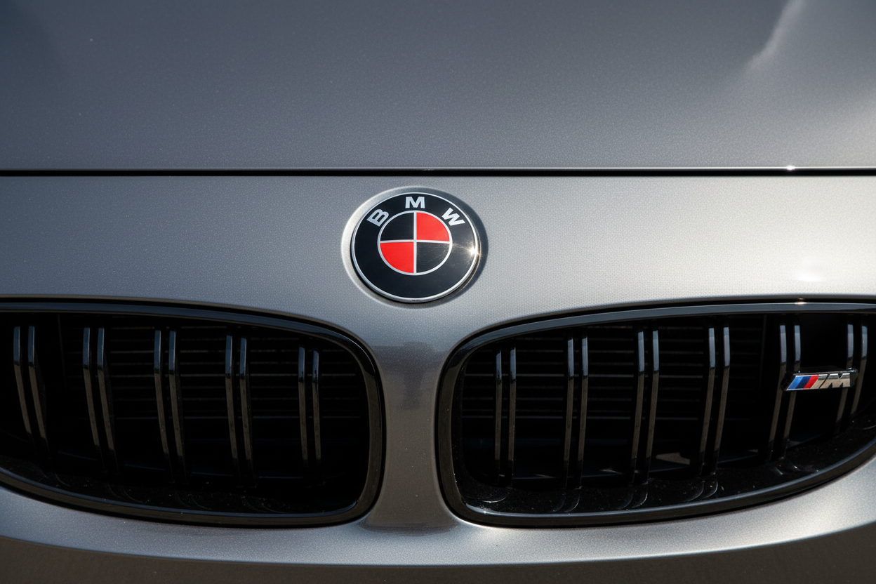 BMW Black & Red Hood Emblem