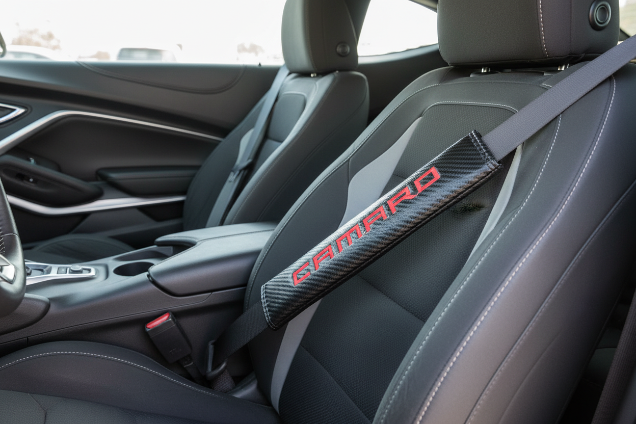 Chevy Camaro Carbon Fiber Seatbelt Covers