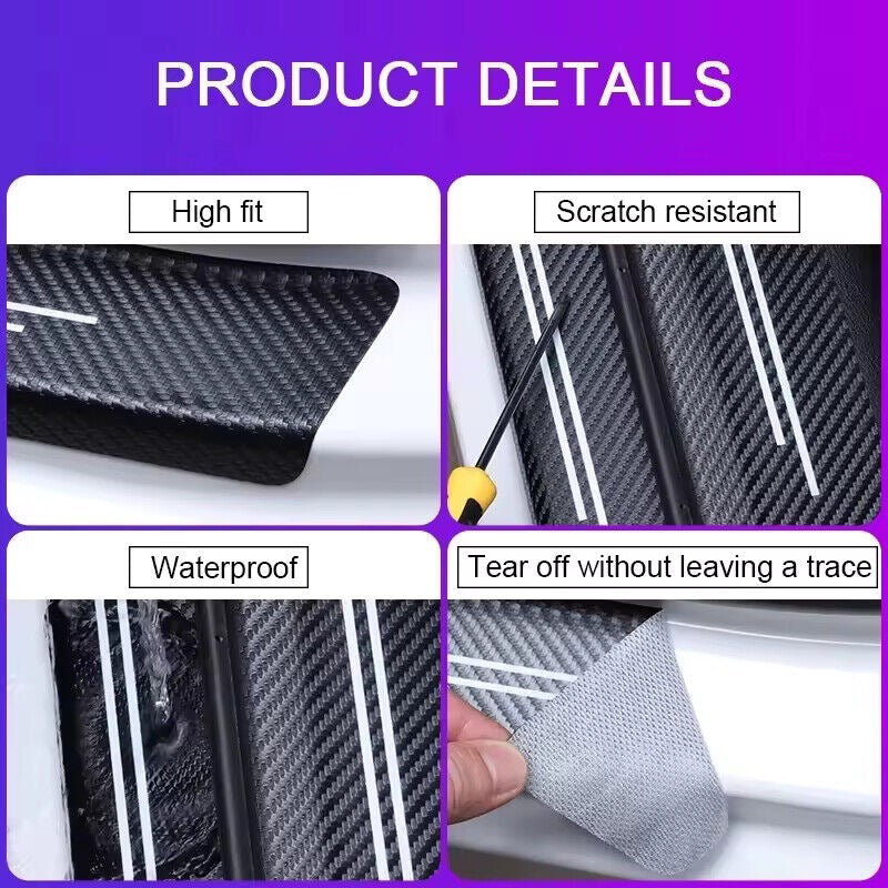 4x Door Sill Protectors Carbon Fiber Look | for Dodge image 1