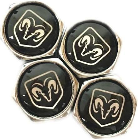 4x Chrome Hex Tire Valve Caps | for Dodge RAM image 1