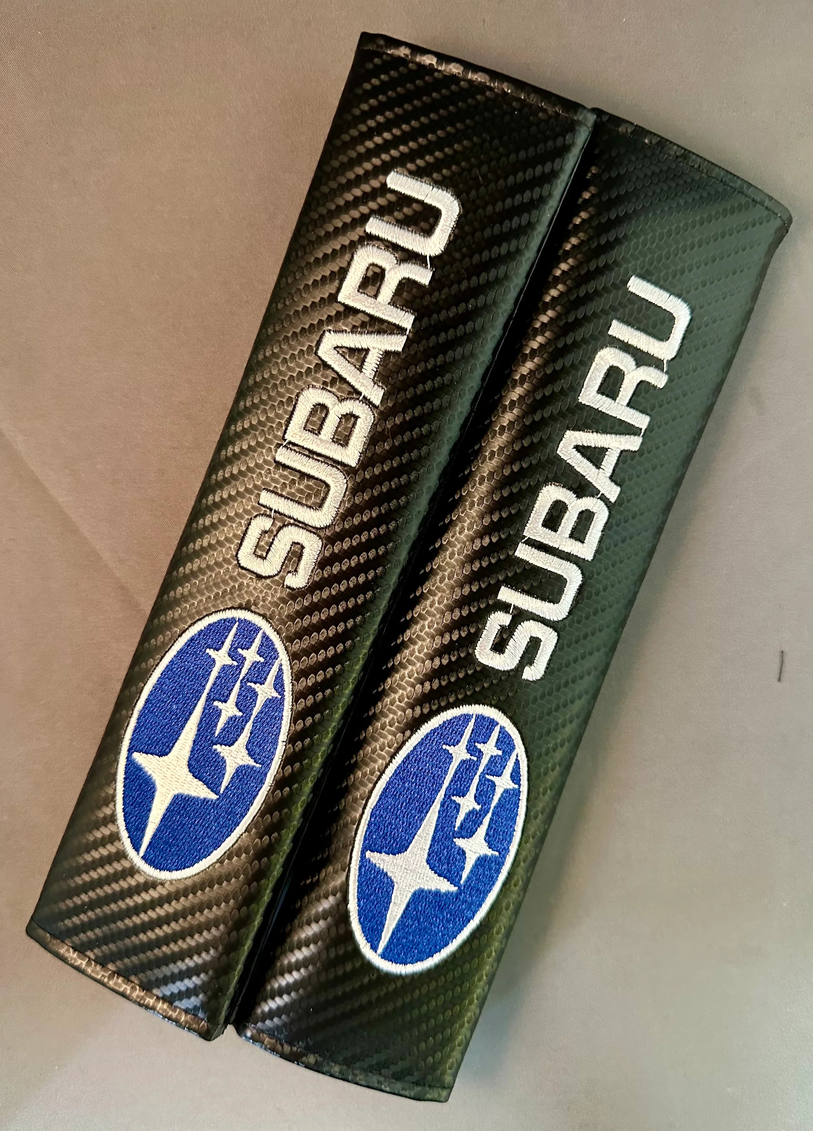 2x Seatbelt Covers Carbon Fiber Look | for Subaru image 0